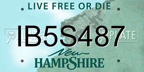 IB5S487 New Hampshire License Plate