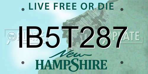 IB5T287 New Hampshire License Plate