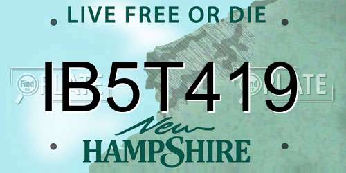 IB5T419 New Hampshire License Plate