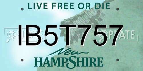 IB5T757 New Hampshire License Plate