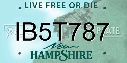 IB5T787 New Hampshire License Plate