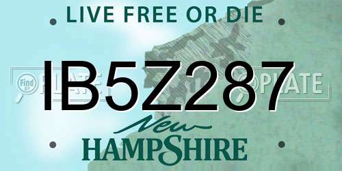 IB5Z287 New Hampshire License Plate