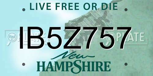 IB5Z757 New Hampshire License Plate