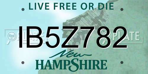 IB5Z782 New Hampshire License Plate
