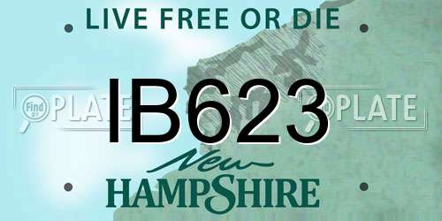 IB623 New Hampshire License Plate
