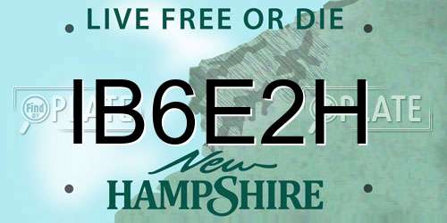 IB6E2H New Hampshire License Plate