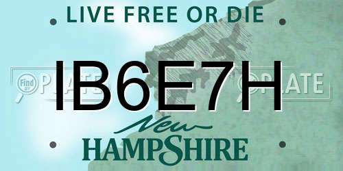 IB6E7H New Hampshire License Plate