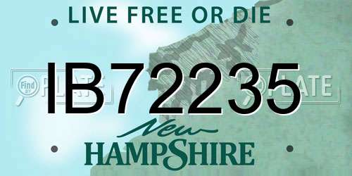IB72235 New Hampshire License Plate