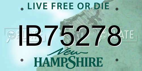IB75278 New Hampshire License Plate