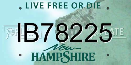IB78225 New Hampshire License Plate