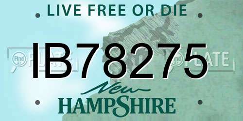 IB78275 New Hampshire License Plate