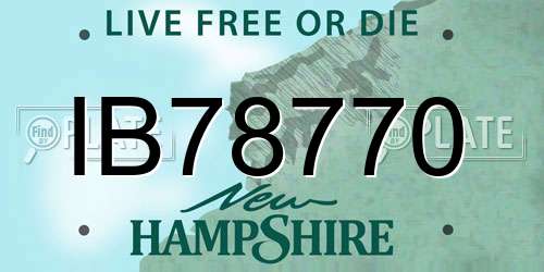IB78770 New Hampshire License Plate