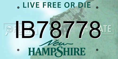 IB78778 New Hampshire License Plate