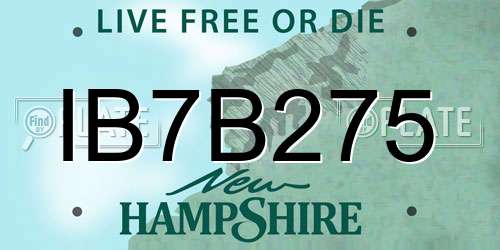 IB7B275 New Hampshire License Plate
