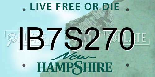 IB7S270 New Hampshire License Plate