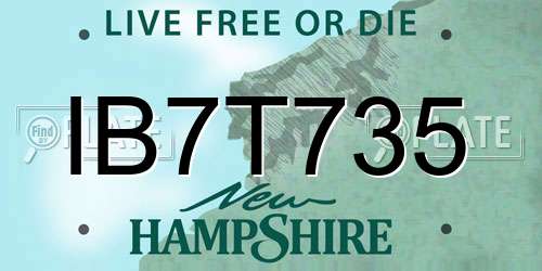 IB7T735 New Hampshire License Plate