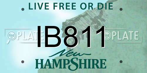 IB811 New Hampshire License Plate