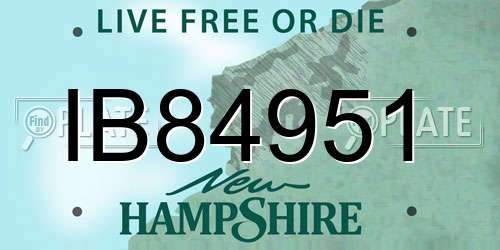 IB84951 New Hampshire License Plate