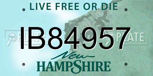 IB84957 New Hampshire License Plate