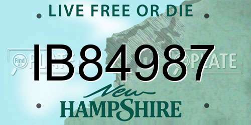 IB84987 New Hampshire License Plate
