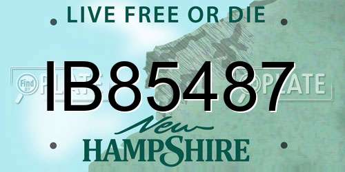 IB85487 New Hampshire License Plate