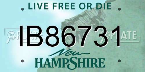 IB86731 New Hampshire License Plate