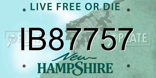 IB87757 New Hampshire License Plate