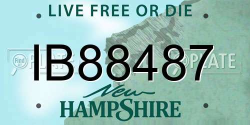 IB88487 New Hampshire License Plate