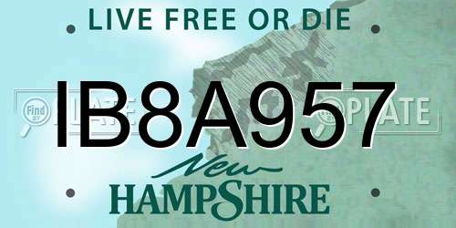IB8A957 New Hampshire License Plate