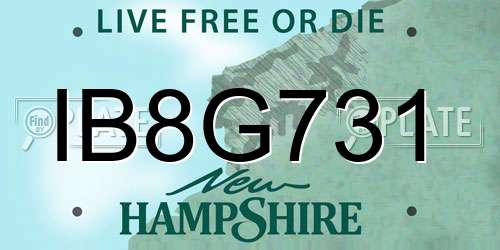 IB8G731 New Hampshire License Plate
