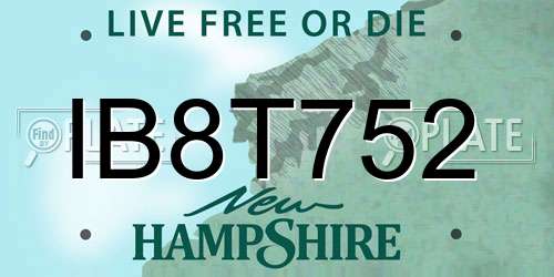 IB8T752 New Hampshire License Plate
