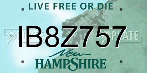 IB8Z757 New Hampshire License Plate