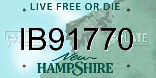 IB91770 New Hampshire License Plate
