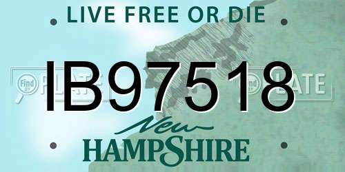 IB97518 New Hampshire License Plate