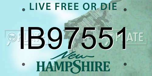 IB97551 New Hampshire License Plate