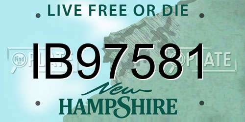 IB97581 New Hampshire License Plate