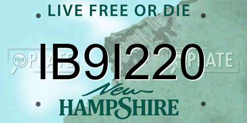 IB9I220 New Hampshire License Plate