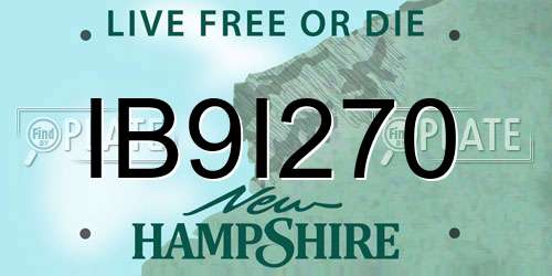 IB9I270 New Hampshire License Plate