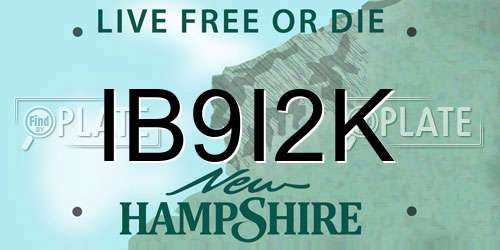 IB9I2K New Hampshire License Plate