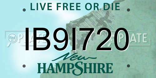IB9I720 New Hampshire License Plate