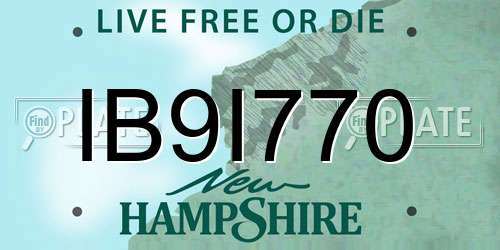 IB9I770 New Hampshire License Plate