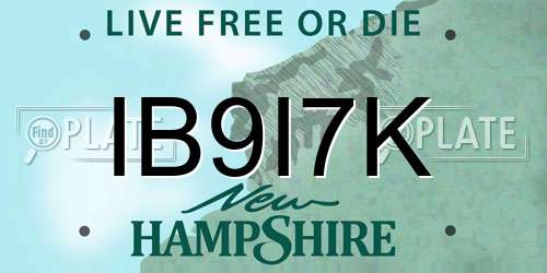IB9I7K New Hampshire License Plate