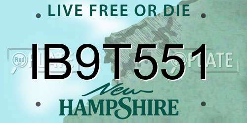 IB9T551 New Hampshire License Plate