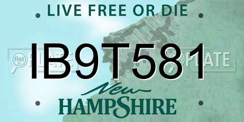 IB9T581 New Hampshire License Plate