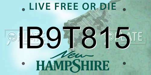 IB9T815 New Hampshire License Plate
