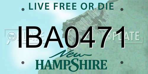 IBA0471 New Hampshire License Plate