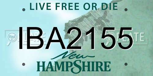 IBA2155 New Hampshire License Plate