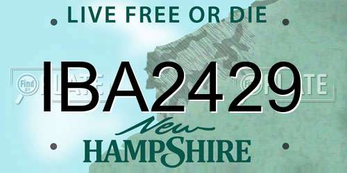 IBA2429 New Hampshire License Plate
