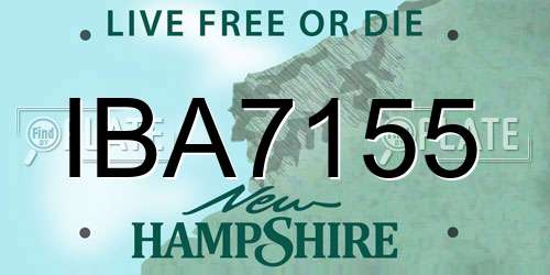 IBA7155 New Hampshire License Plate