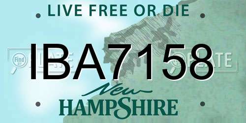 IBA7158 New Hampshire License Plate